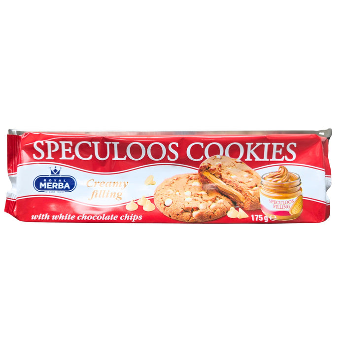 Merba White Choc Chip Cookies with Speculoos 175g x 11