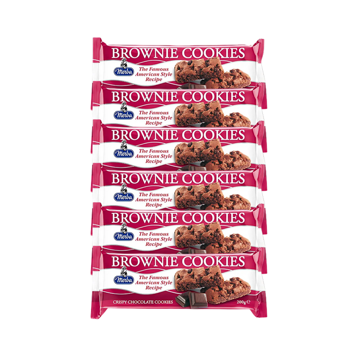 Merba American Brownie Cookies 200g pack with chocolate chunks