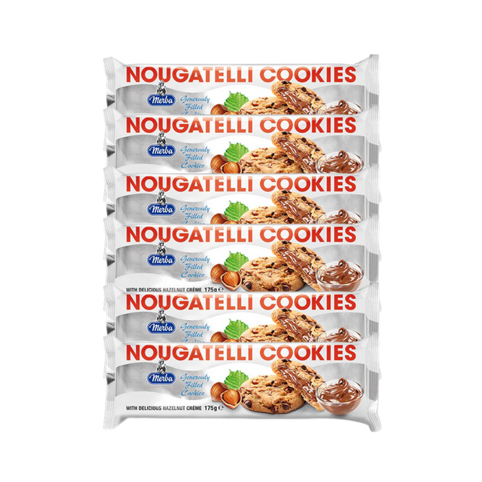 Merba Nougatelli Cookies 175g pack with hazelnut nougat filling