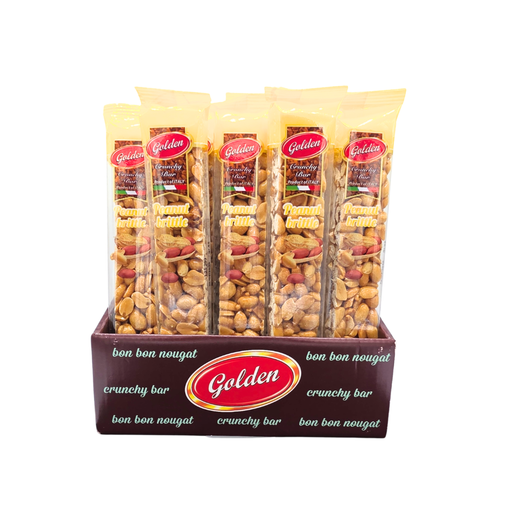 Golden Crunchy Peanut Brittle bar 85g in retail packaging