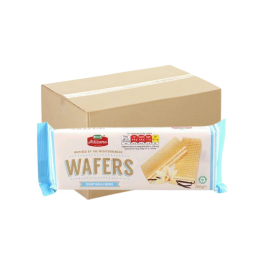 Bello Artizano Creamy Vanilla Wafers 100g box with vanilla cream layers