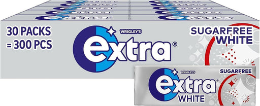 Bulk retail box of Extra White Gum containing 30 packs of 10 chewing-gum pieces each (30 x 10pcs, total 300 pieces)