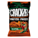 Bundle of twelve 85g Crackzel Jalapeno Pretzels bags (12 × 85g), front packaging visible showing spicy jalapeno-flavored crunchy pretzel snack branding