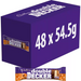 Cadbury Double Decker multipack carton of 48 chocolate bars (48 x 54.5g) in purple packaging displaying the Double Decker logo and an image of a bar cross-section revealing nougat and crispy cereal layers.