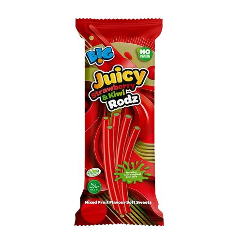 Big Juicy Strawberry & Kiwi Liquorice Rodz 10 x 150g