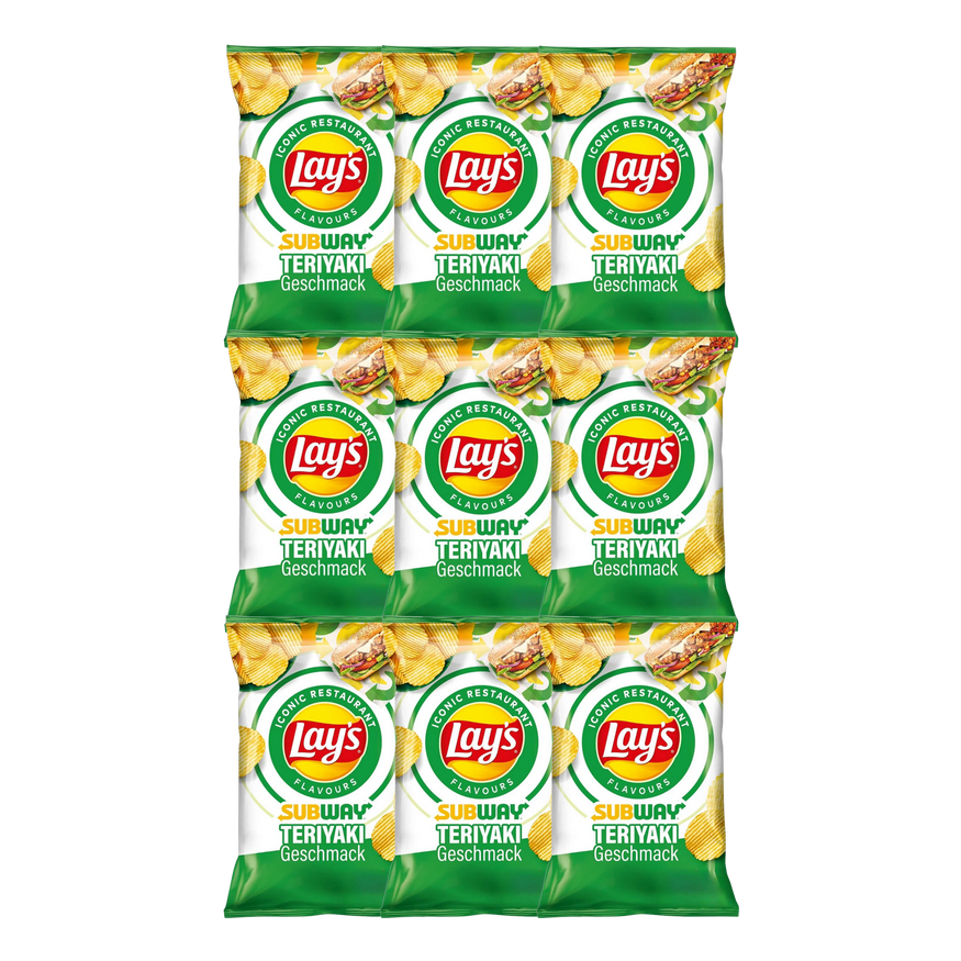Lays Subway Teriyaki Crisps 150g x 9