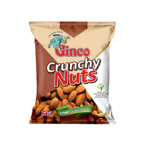 Ginco Almonds 55g – pack of 10: retail bundle showing ten individual 55‑gram Ginco Almonds snack packs in branded packaging.
