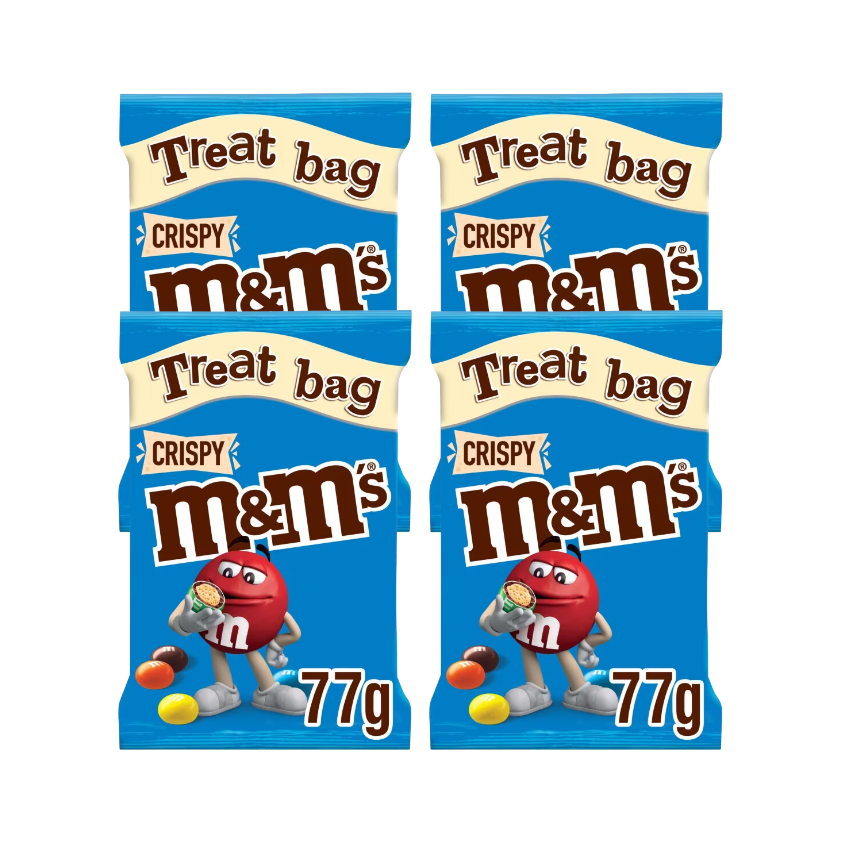 M&Ms Crispy Treat Bag 77g (Pack of 4)