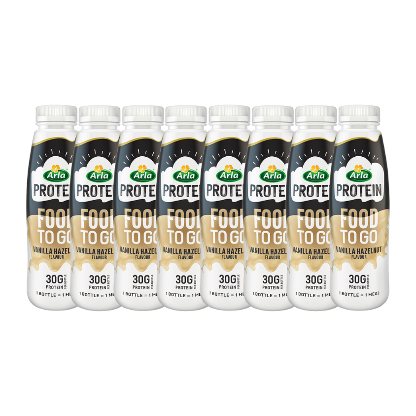 Arla Protein Protein Food to Go Vanilla Hazelnut Flavour 500ml (Pack of 8)