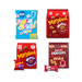 Mini Jammie Dodgers, Maryland Cookies, and Fox's Party Rings snacks displayed together.